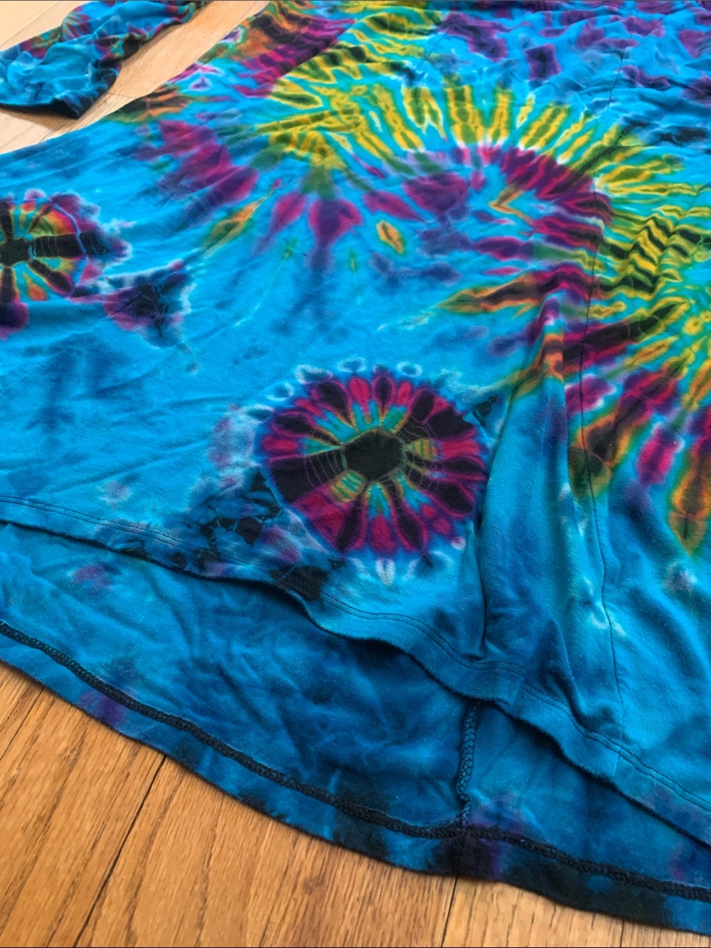 Tie-Dye Long Sleeve Tunic Top Dress- Blue Multicolor Women’s Large or XL - Picture 15 of 15